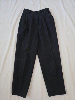 Women's Petite Charcoal Gray Flannel Pants